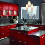 RED CABINETS WITH SOAPSTONE