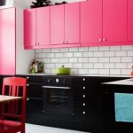 PINK & BLACK CABINETS W/ 1CM MARBLE