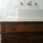 Carrara subway tile backpslash