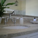 Silver Travertine vein-cut vanity