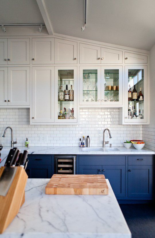 White & Blue cabinetry