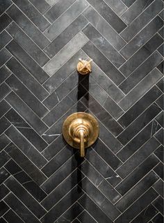 Herringbone shower tile
