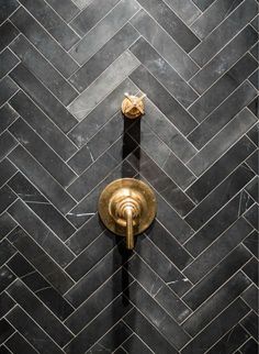 Herringbone shower tile