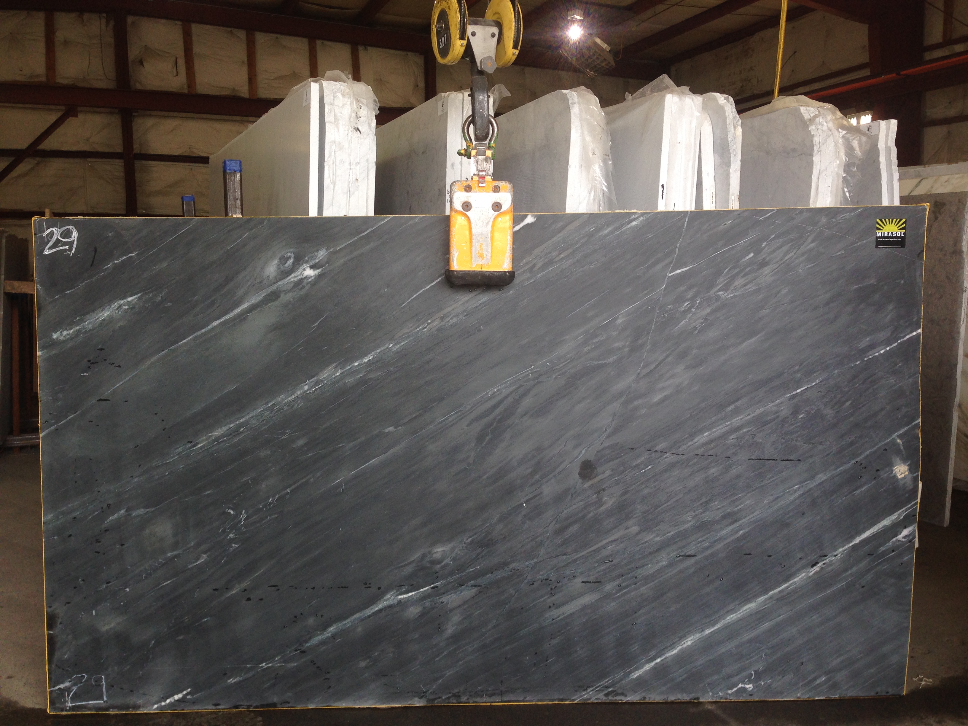 Black soapstone with white veins